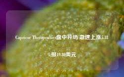 Capricor Therapeutics盘中异动 急速上涨5.18%报19.80美元