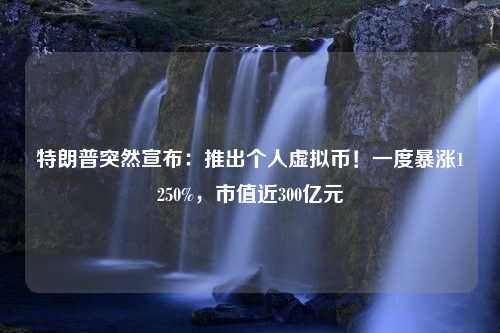 特朗普突然宣布：推出个人虚拟币！一度暴涨1250%，市值近300亿元