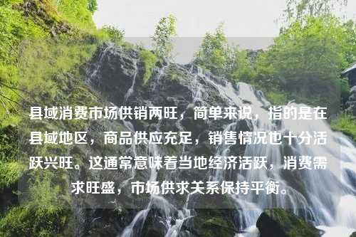 县域消费市场供销两旺，简单来说，指的是在县域地区，商品供应充足，销售情况也十分活跃兴旺。这通常意味着当地经济活跃，消费需求旺盛，市场供求关系保持平衡。