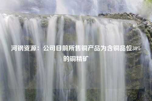 河钢资源：公司目前所售铜产品为含铜品位30%的铜精矿