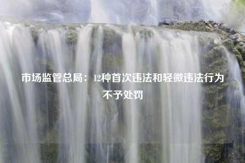 市场监管总局：12种首次违法和轻微违法行为不予处罚